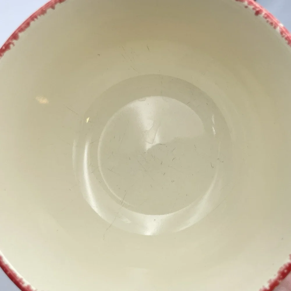 HUABO Farmhouse Mixing Bowls Set Of 2 Country Landscape Rustic Sponge Rim‎